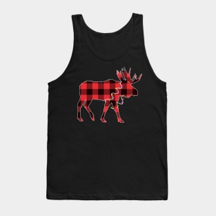 Santa Deer Plaid Red Buffalo Animal Merry Christmas Pajamas Family Tank Top